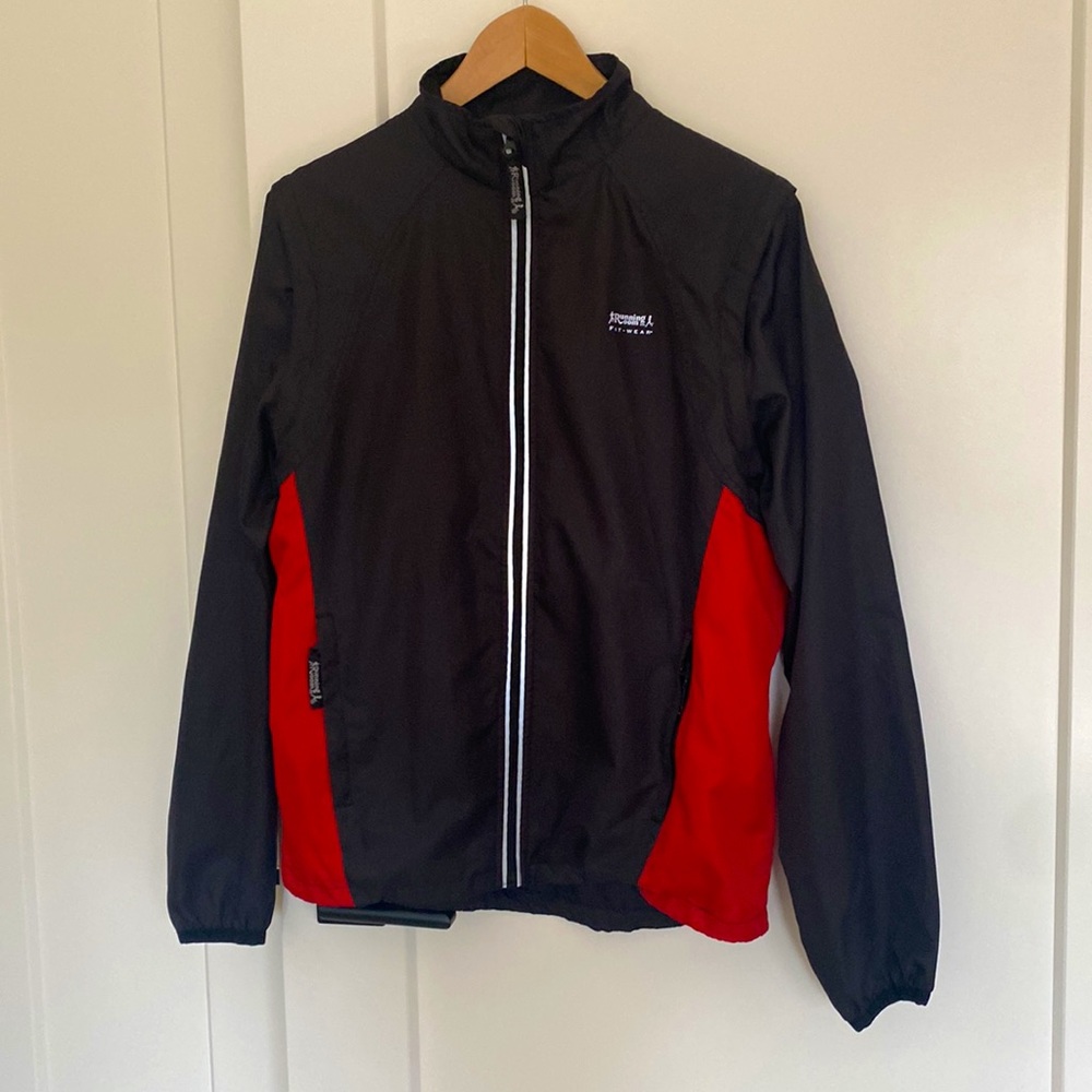 Running Room Unisex Black/Red Shell jacket/convertible vest